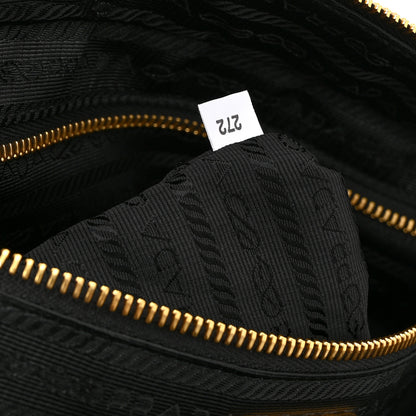 Prada Re-Nylon Impunturato Saffiano Triangle Stitched Re-Edition 1995 Chaine Large Shoulder Bag Black 7 of 10