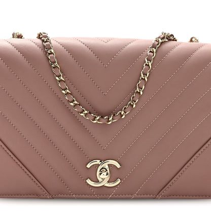 Chanel Calfskin Chevron Quilted Statement Flap Pink 8 of 10