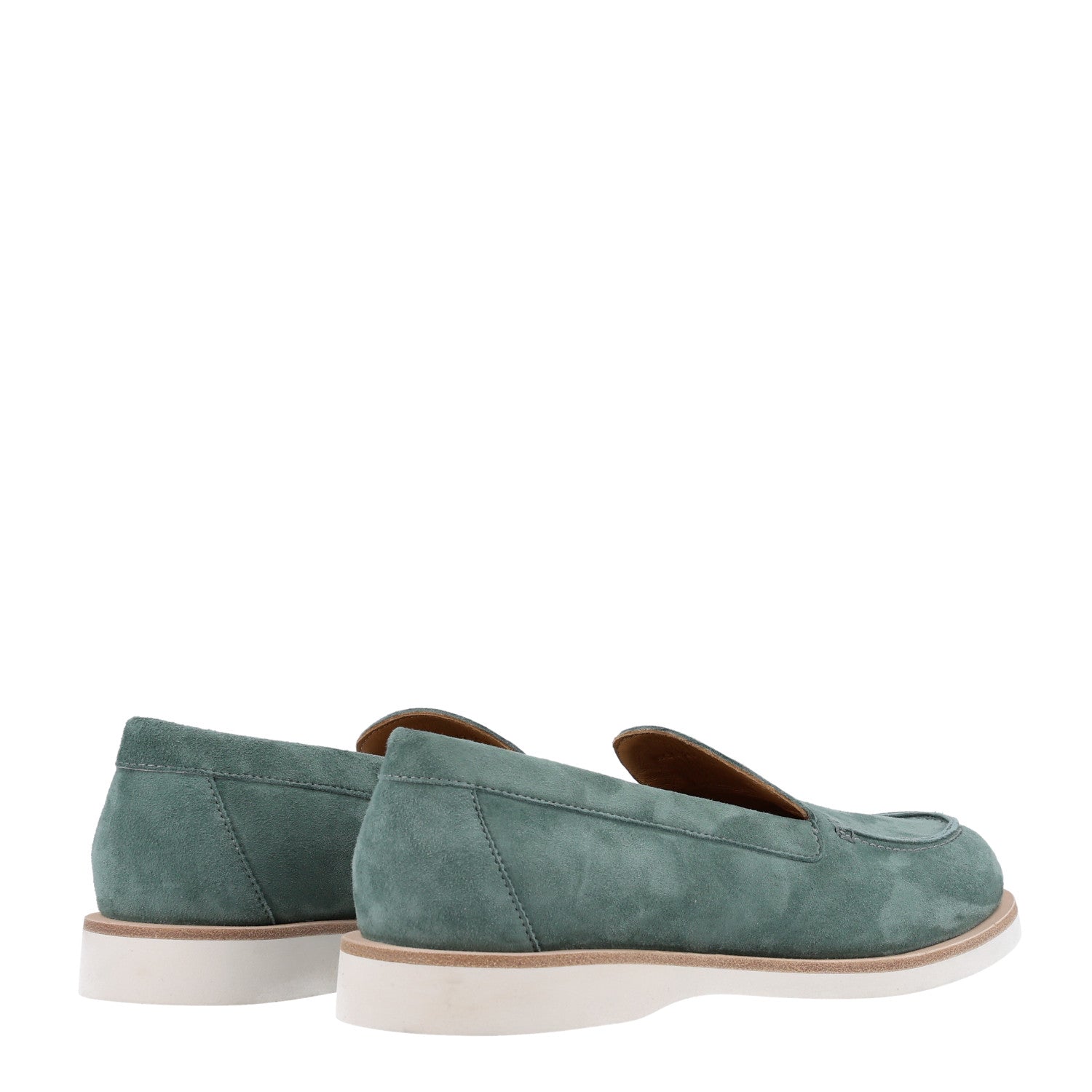 Hermes Suede Calfskin Womens Low Loafers 38 Vert Cedre 7 of 11