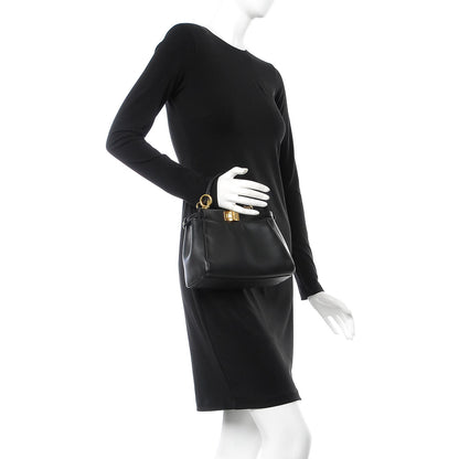 Fendi Nappa Mini Peekaboo Iconic Satchel Black 3 of 9