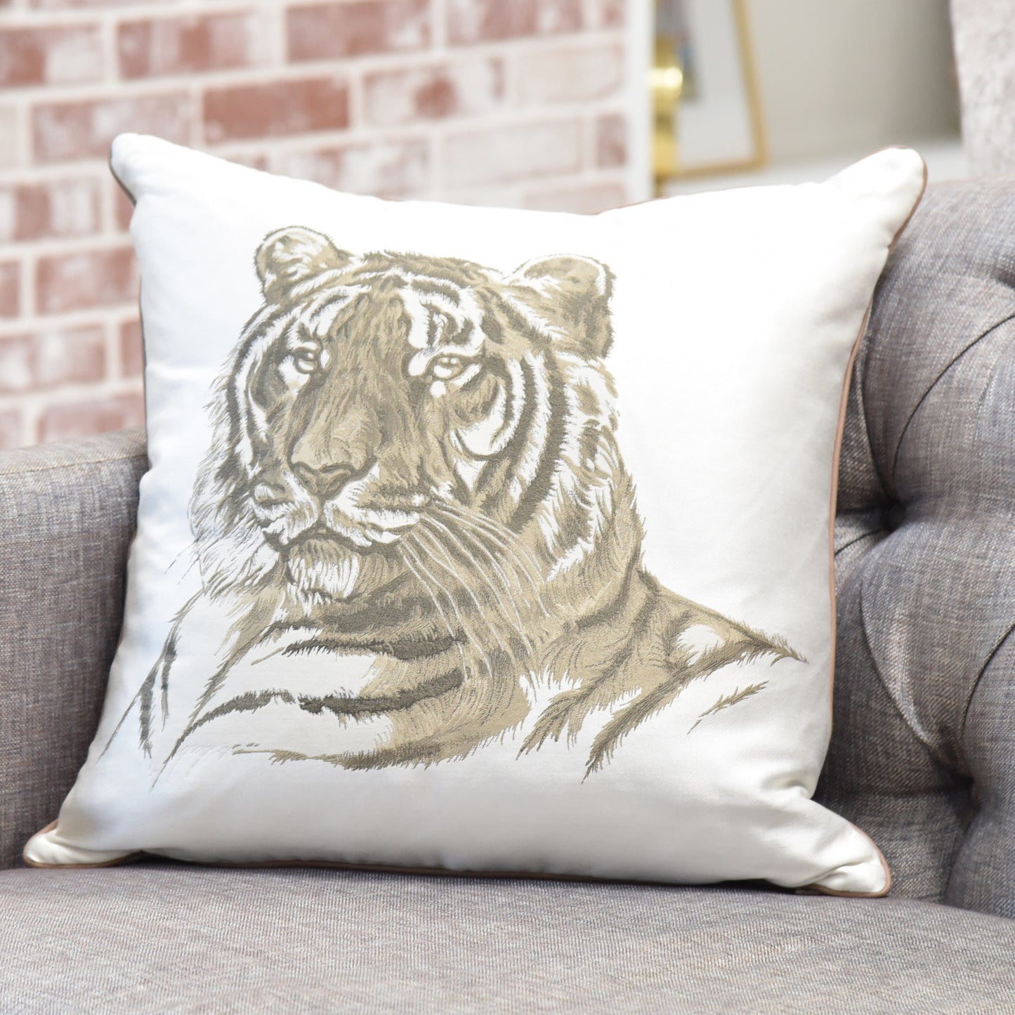 Cotton Silk Tiger Pillow