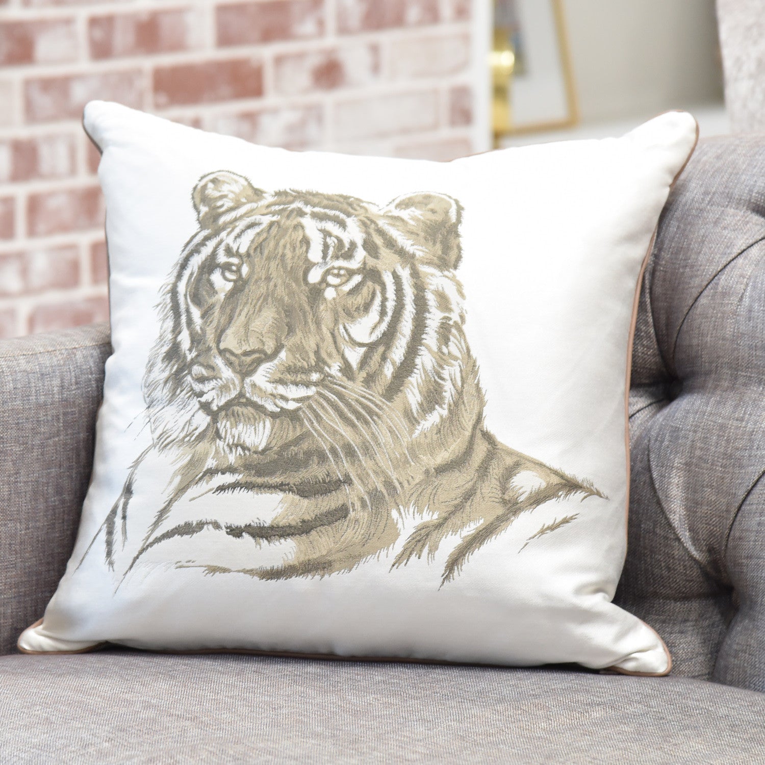 Hermes Cotton Silk Tiger Pillow 5 of 5