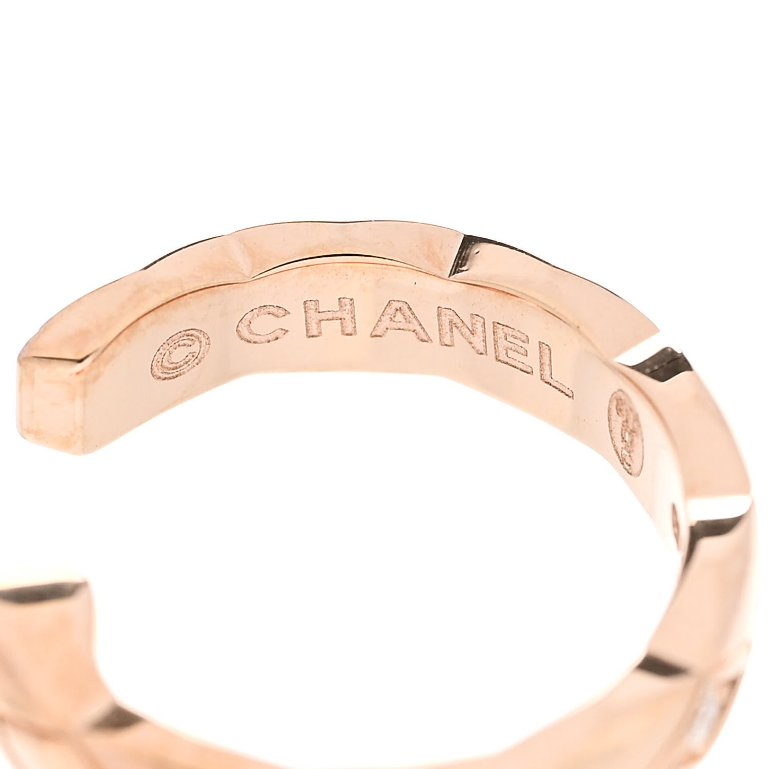 Chanel 18K Beige Gold Diamond Coco Crush Single Ear Cuff Earring 4 of 5