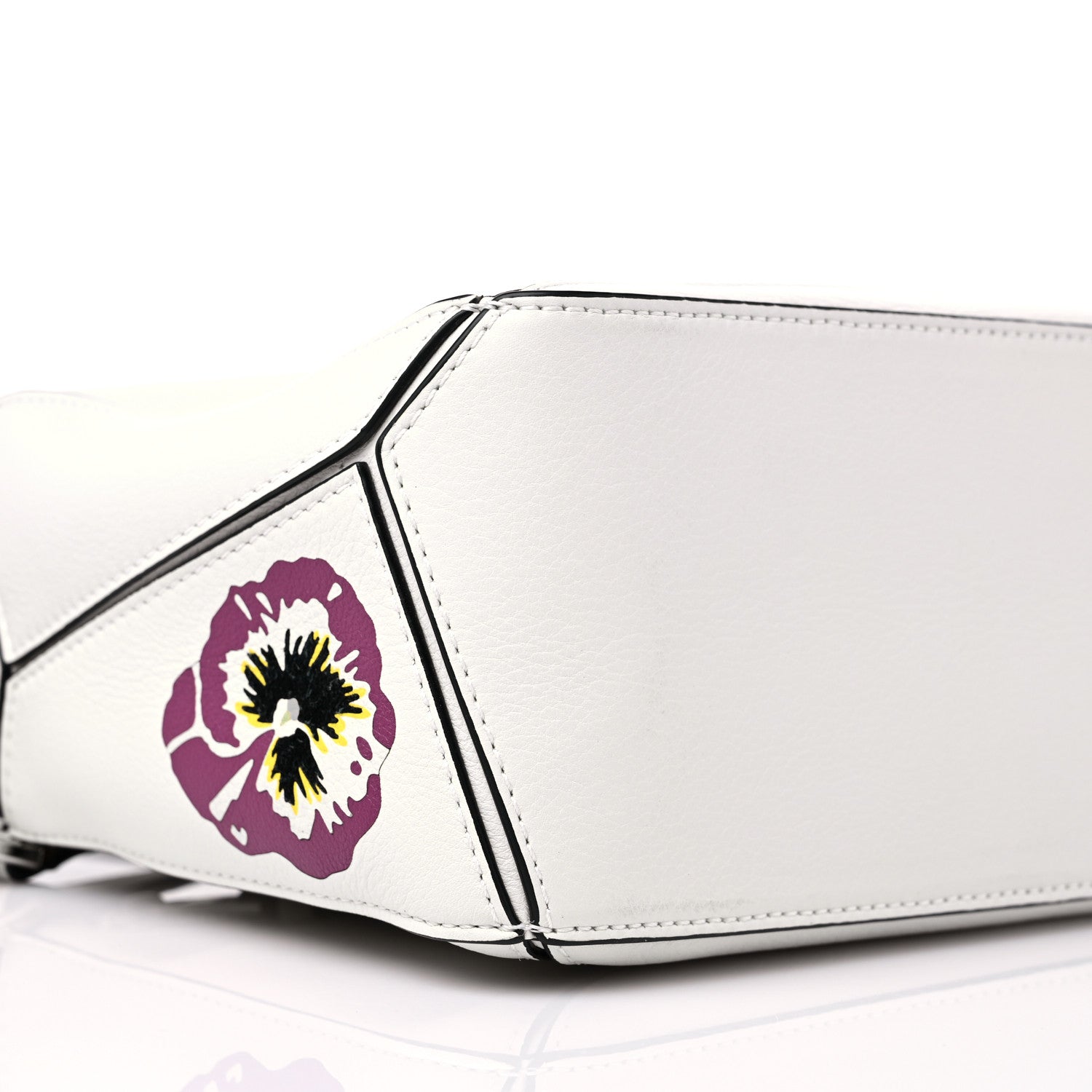 Loewe Calfskin Small Pansies Print Puzzle Bag Soft White 7 of 9