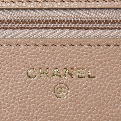 Chanel Caviar Quilted Wallet On Chain WOC Beige 7 of 13
