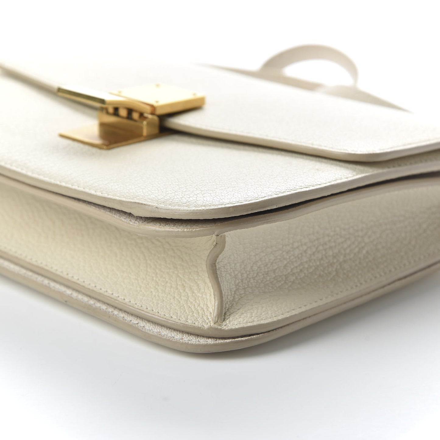 Goatskin Medium Classic Box Flap Bag White