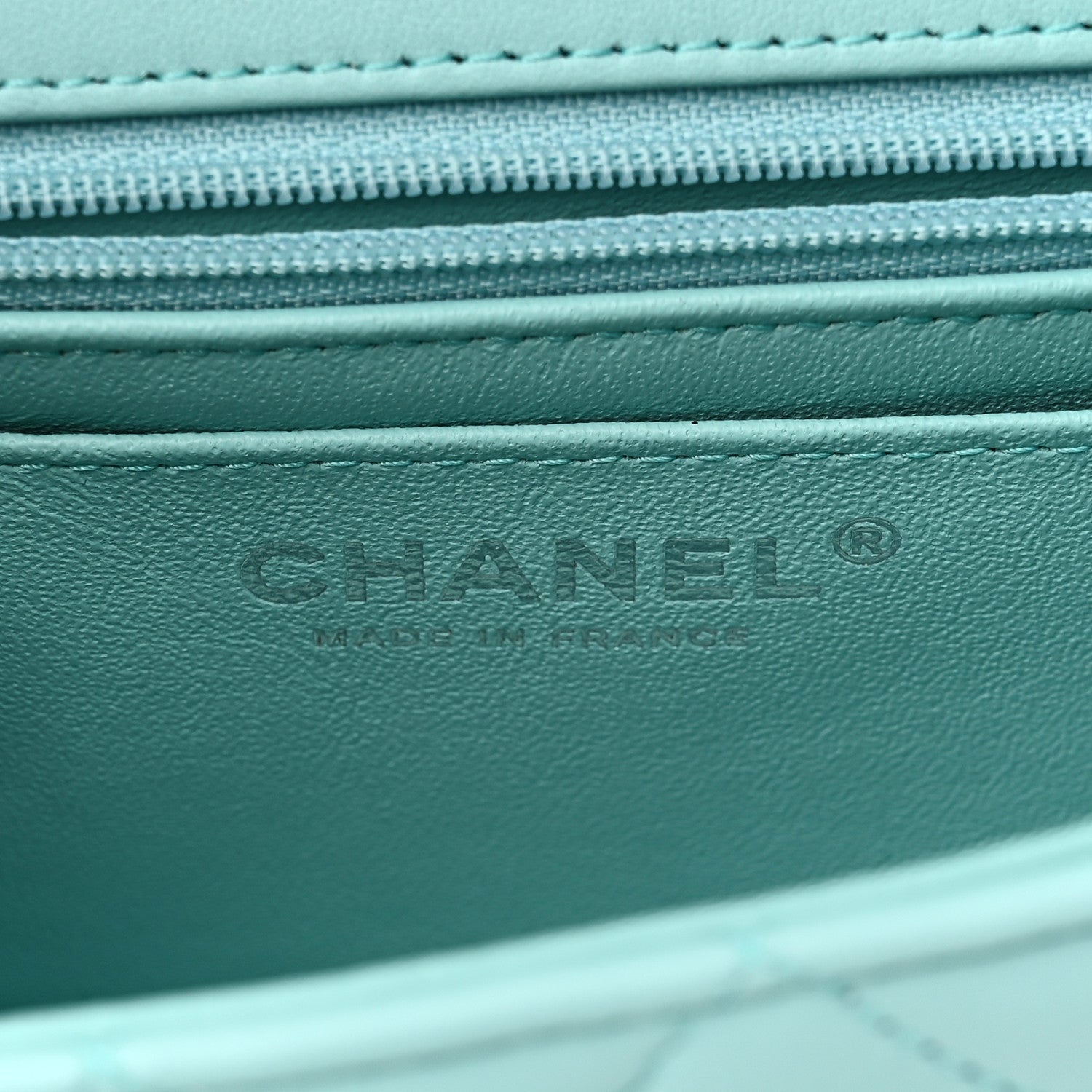 Chanel Lambskin Quilted Mini Rectangular Flap Light Blue 6 of 10