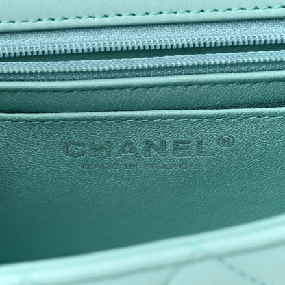 Chanel Lambskin Quilted Mini Rectangular Flap Light Blue 6 of 10