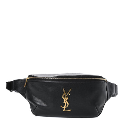 Saint Laurent Grain De Poudre Monogram Belt Bag Black 1 of 9