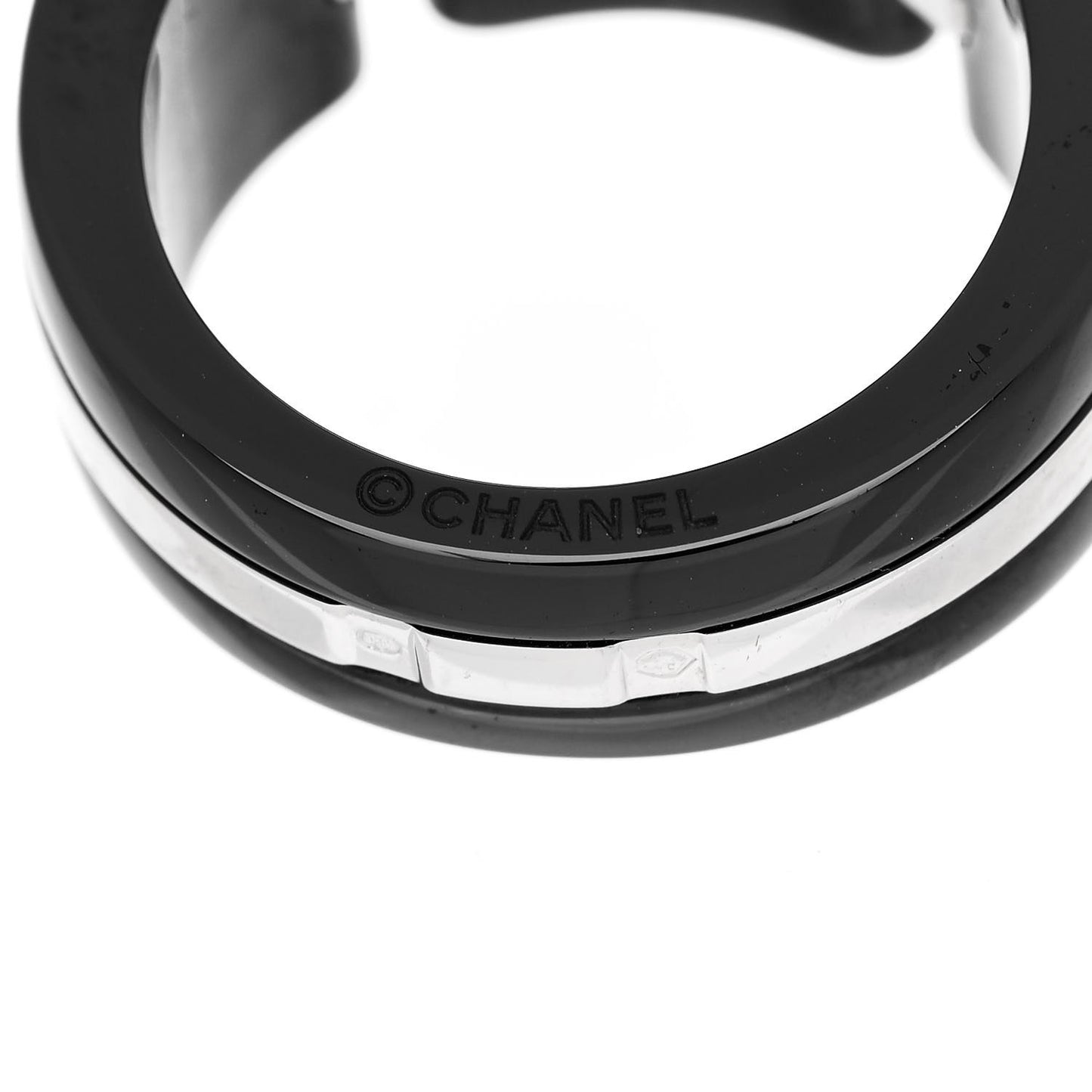 18K White Gold Diamond Black Ceramic Medium Ultra Ring 54 7