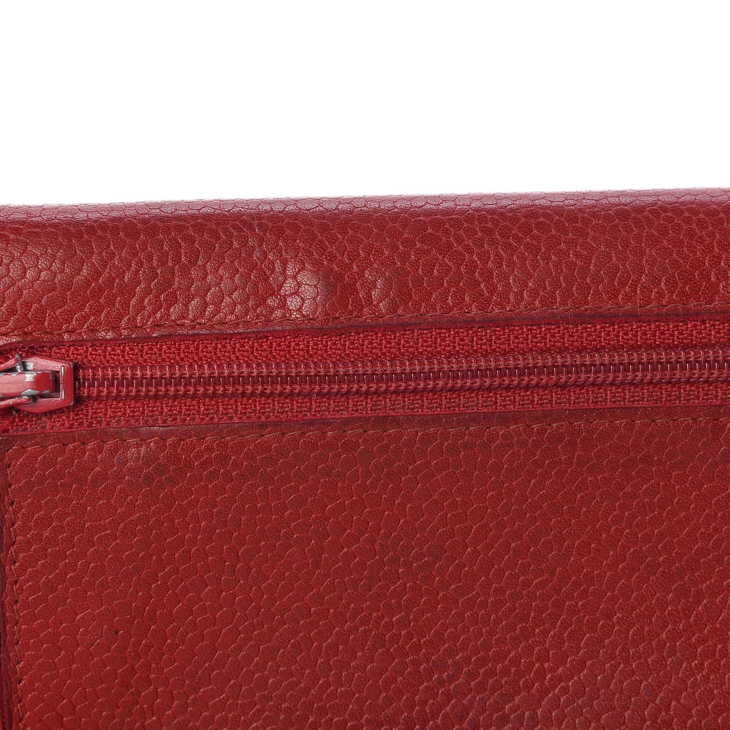 Caviar Timeless CC Card Holder Flap Wallet Dark Red