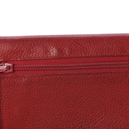 Chanel Caviar Timeless CC Card Holder Flap Wallet Dark Red 14 of 14