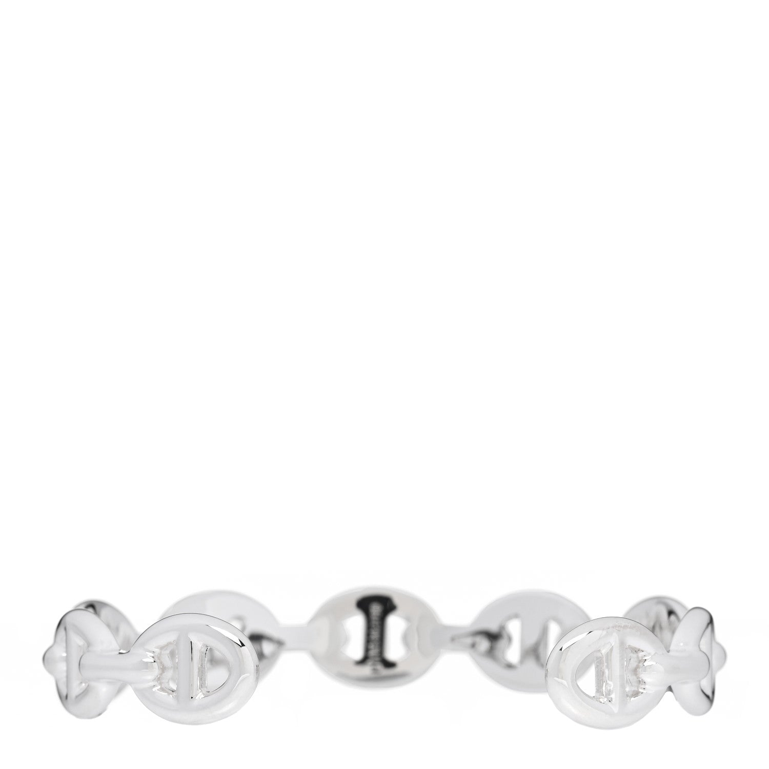 Hermes Sterling Silver MM Chaine d'Ancre Enchainee Cuff Bracelet SH 2 of 5