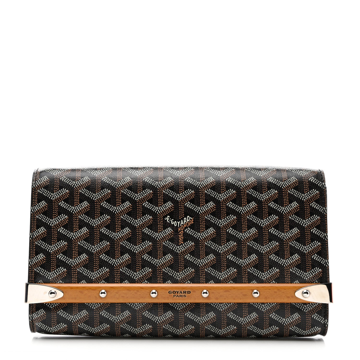 Goyard Goyardine Monte Carlo Bois Clutch With Strap Black 1 of 10