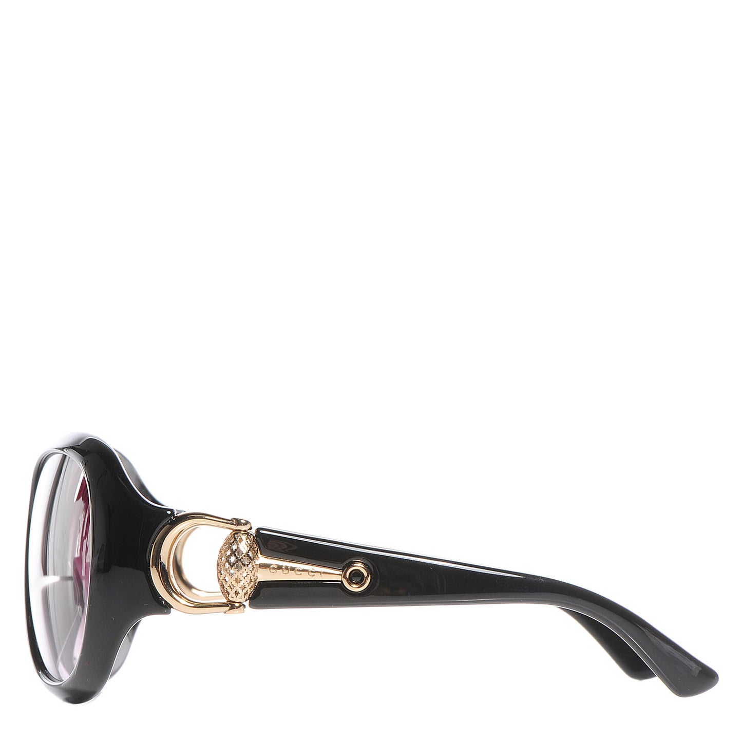 Oval Frame Horsebit Sunglasses 3712/S Black