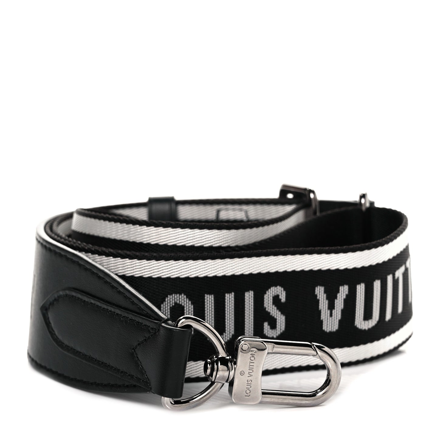 Nylon Jacquard Sporty Bandouliere Shoulder Strap Black