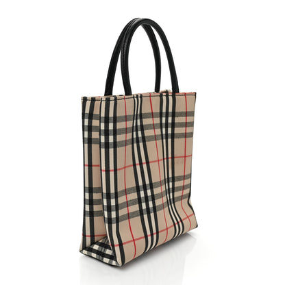 Burberry Canvas Check Small Tote Black 2 of 8