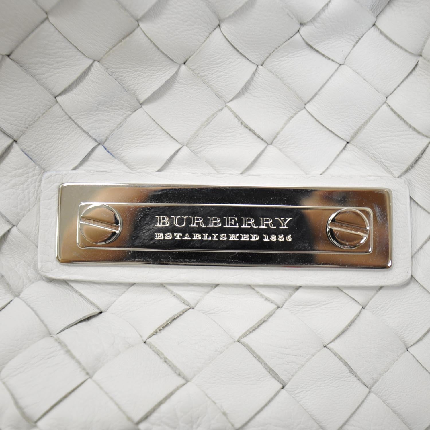 Burberry Woven Leather Large Malika Hobo Natural White 10 of 10