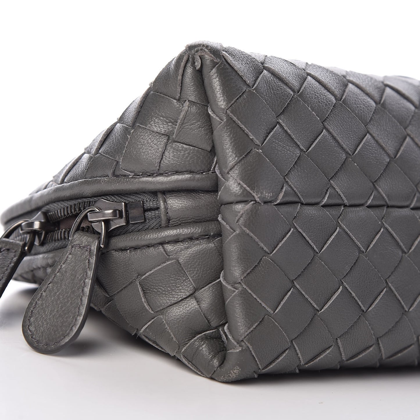 Nappa Intrecciato Cosmetic Pouch Grey