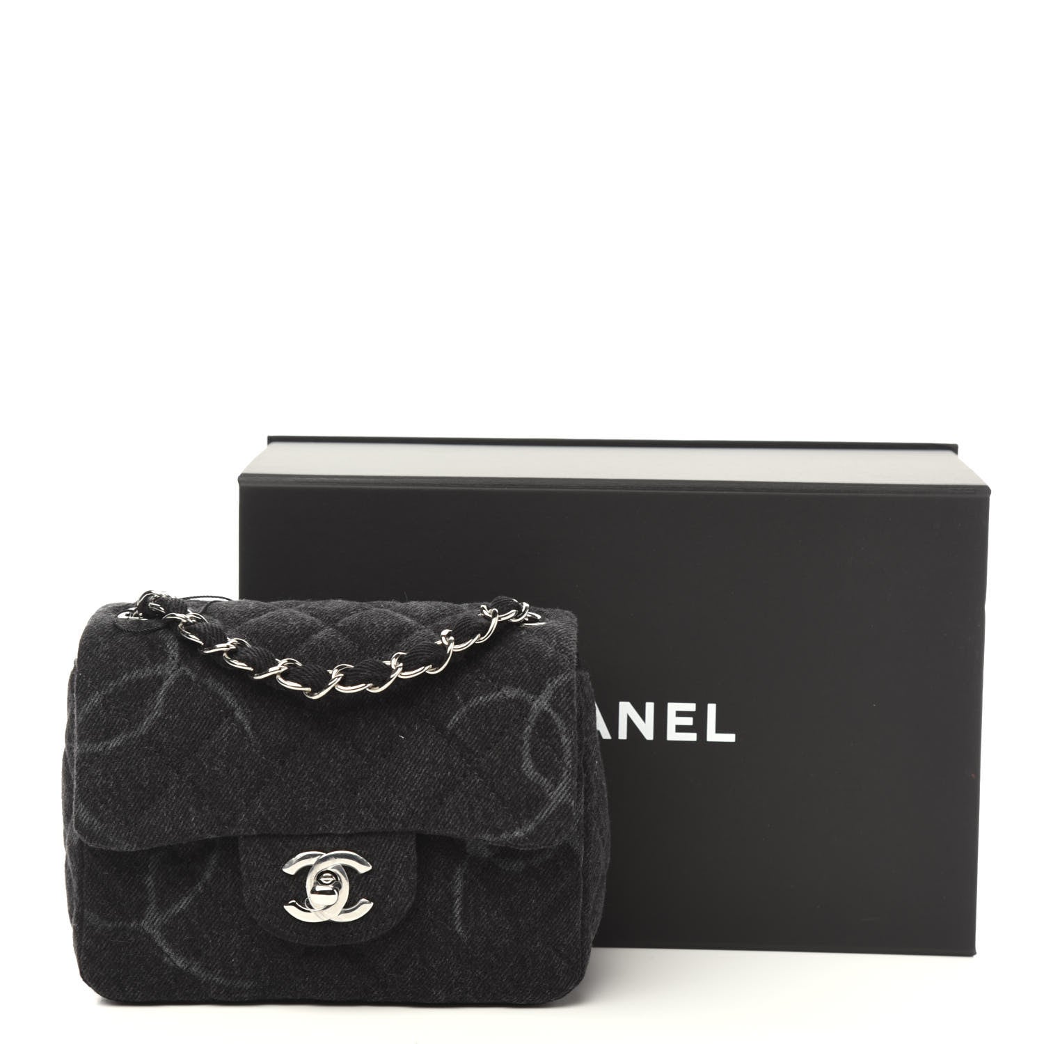 Chanel Denim CC Quilted Mini Square Flap Black 11 of 11