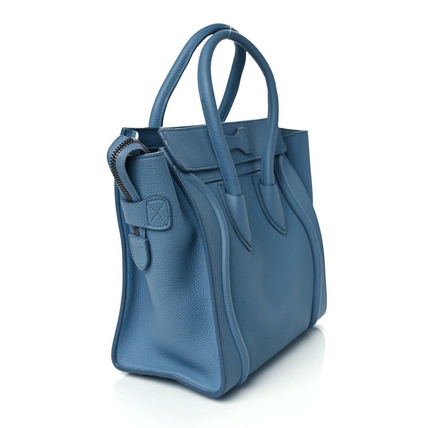 Drummed Calfskin Micro Luggage Slate