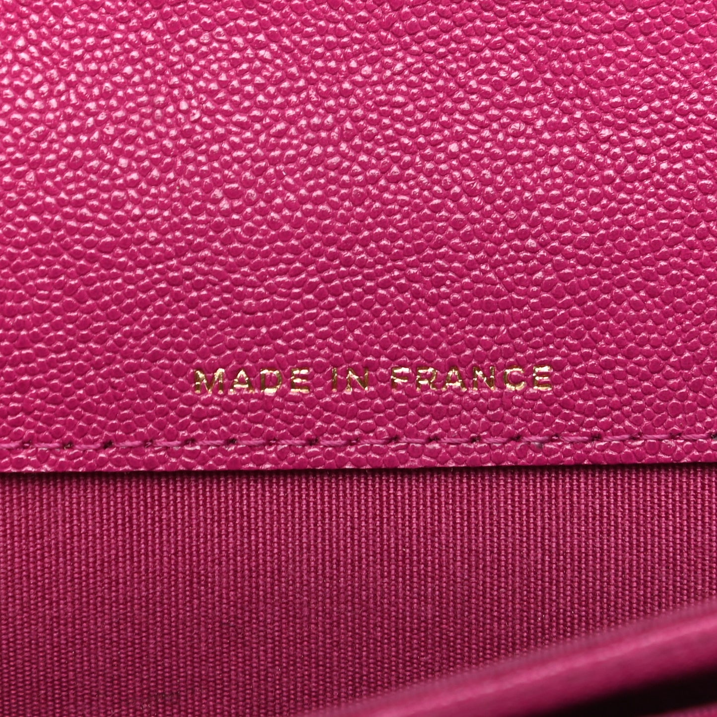 Caviar Quilted Boy Flap Card Holder Fuchsia