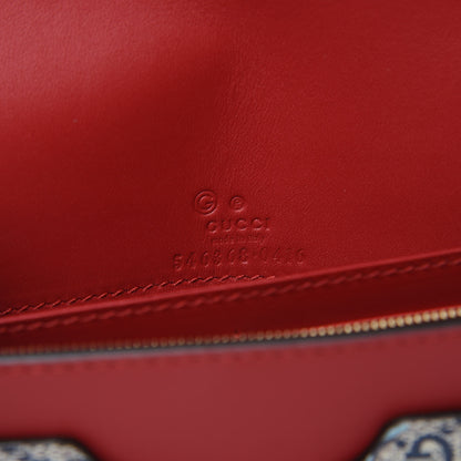 Gucci GG Supreme Monogram Blooms Chain Wallet Blue 6 of 8