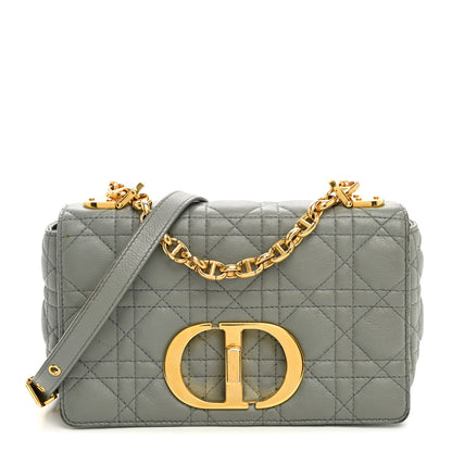 Christian Dior Calfskin Cannage Small Caro Bag Grey 1 of 11