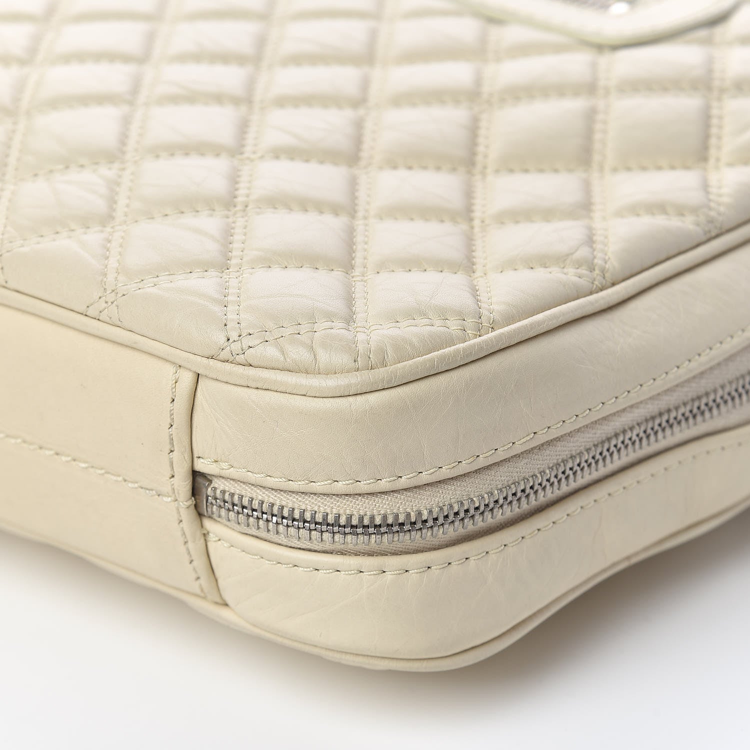 Chanel Aged Calfskin Quilted Paris New York PNY Laptop Bag Ivory 10 of 22