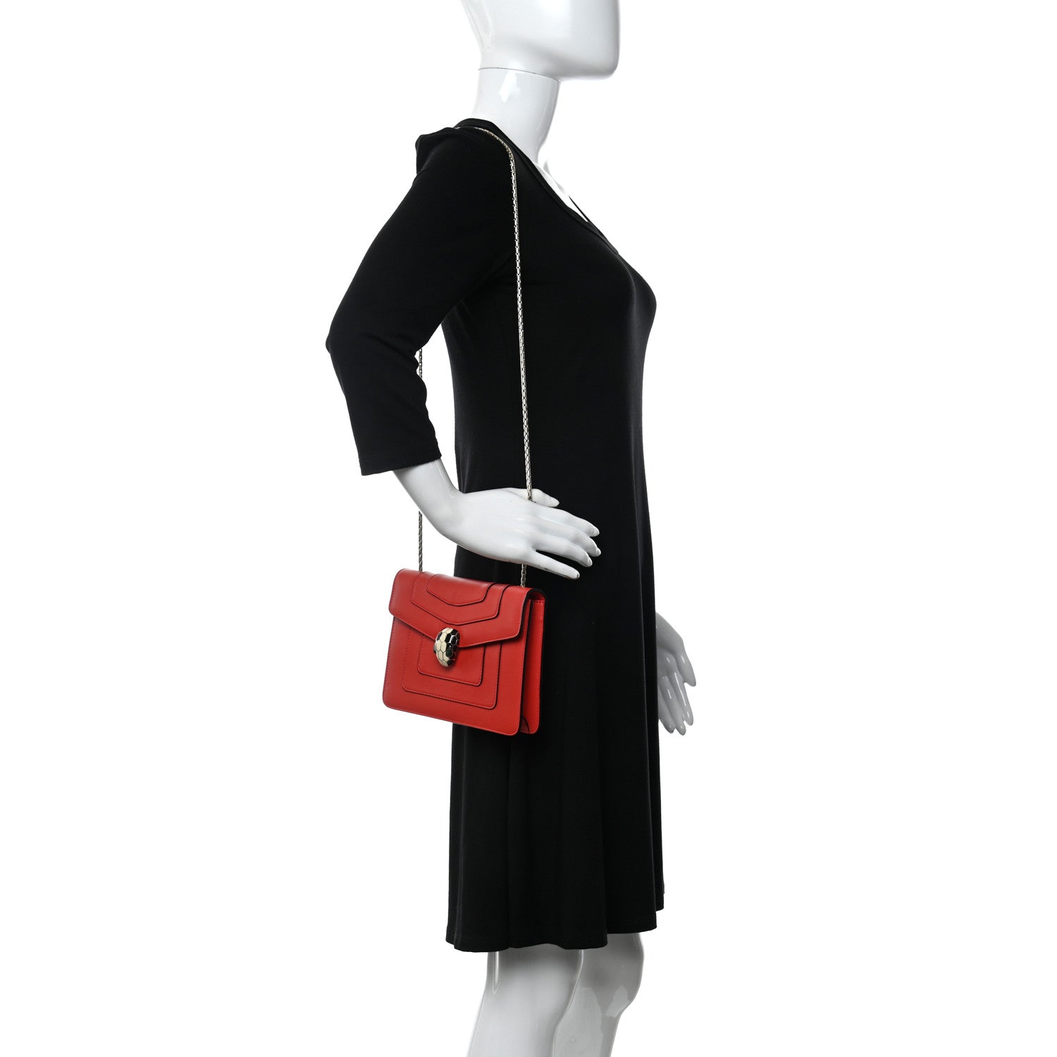 Bulgari Calfskin Serpenti Forever Crossbody Bag Red 2 of 10