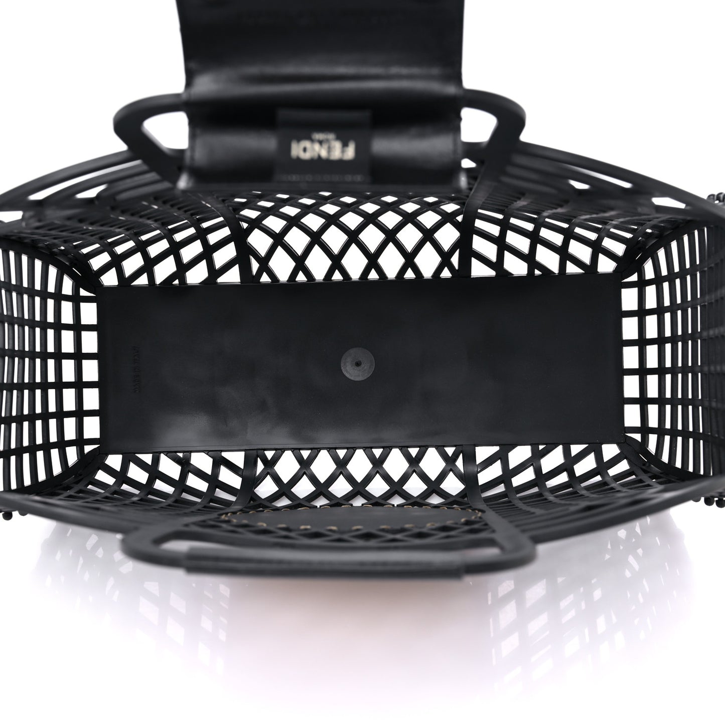 Recycled Plastic Vitello Liberty Matte Medium Fendi Basket Black Miele Scuro