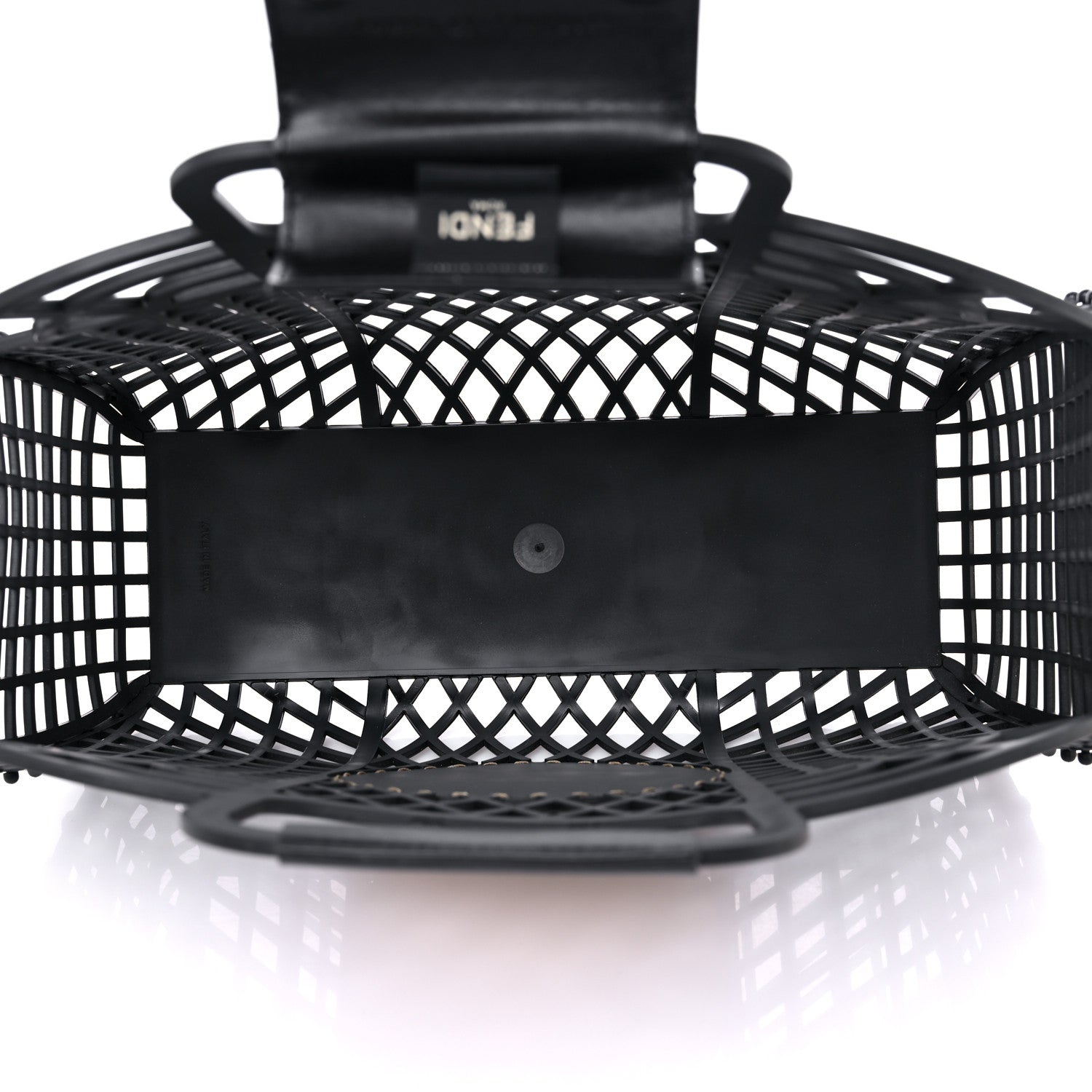 Fendi Recycled Plastic Vitello Liberty Matte Medium Fendi Basket Black Miele Scuro 5 of 12