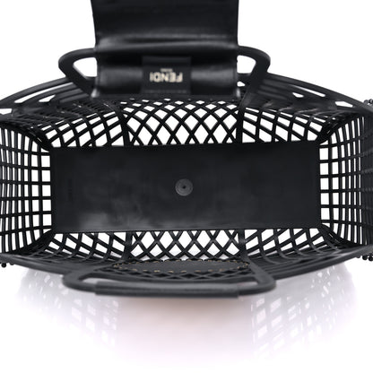 Fendi Recycled Plastic Vitello Liberty Matte Medium Fendi Basket Black Miele Scuro 5 of 12