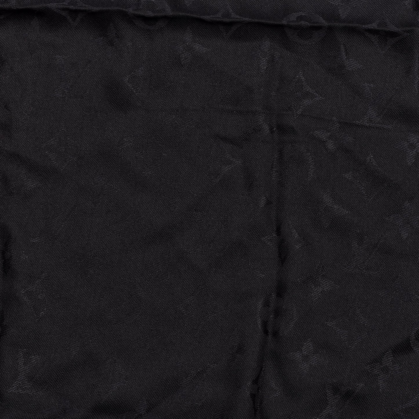 Silk Wool Monogram Shawl Black