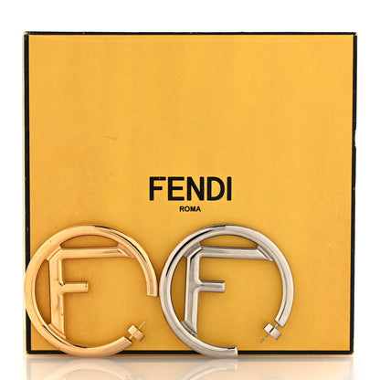 Fendi Metal FF Hoop Earrings Gold Silver 7 of 7