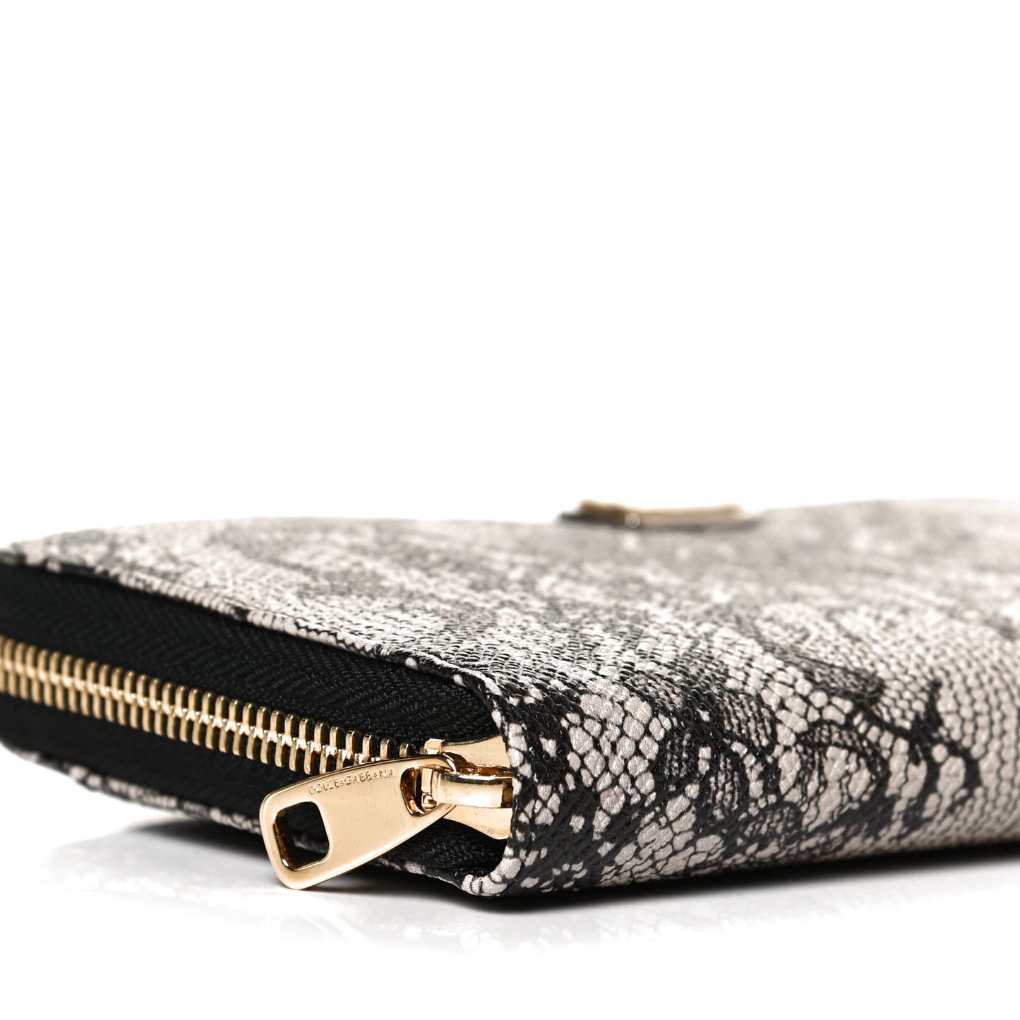 Dauphine Lace Print Zip Around Wallet Black