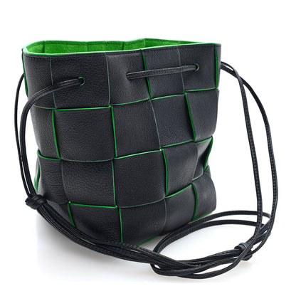 Bottega Veneta Calfskin Maxi Intrecciato Small Cassette Bucket Bag Black Parakeet 2 of 8