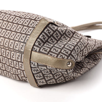 Fendi Zucchino Vachetta Shoulder Bag Caffe Argilla Canna di Fucile 7 of 10
