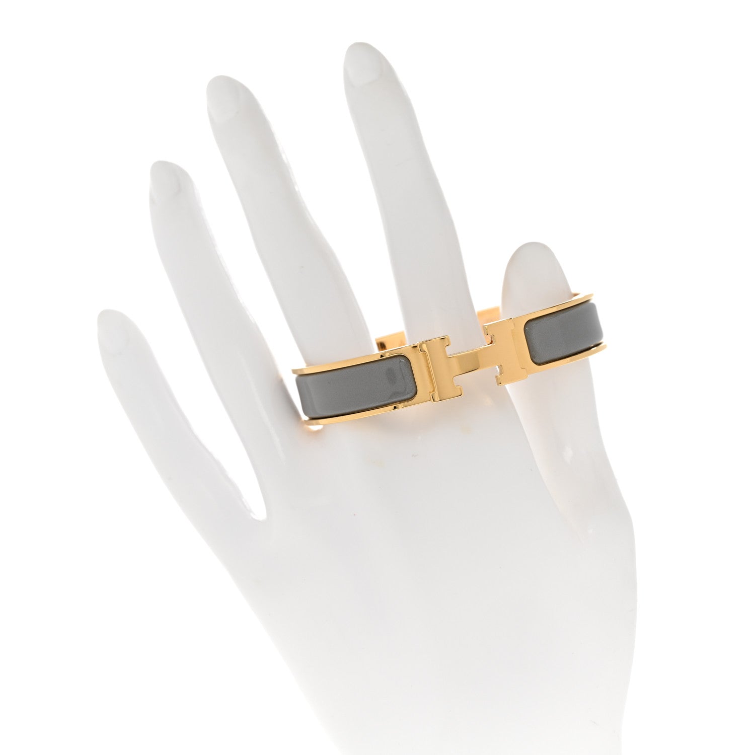 Hermes Enamel Narrow Clic Clac H Bracelet PM Marron Glace 2 of 7