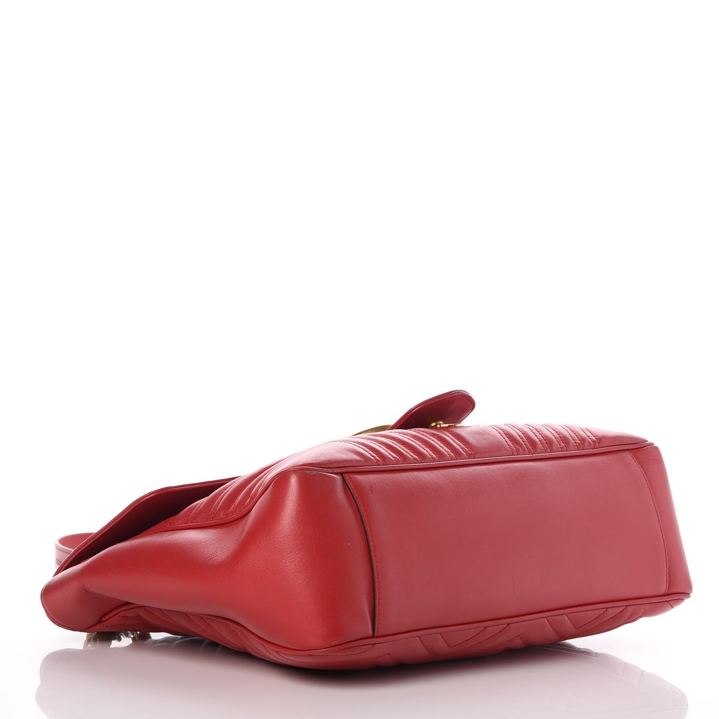 Calfskin Matelasse Large GG Marmont Shoulder Bag Hibiscus Red