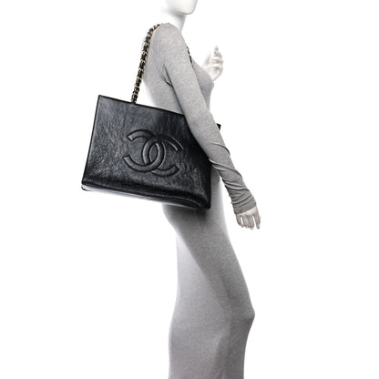 Chanel Shiny Aged Calfskin Shopping Bag Black 2 of 12