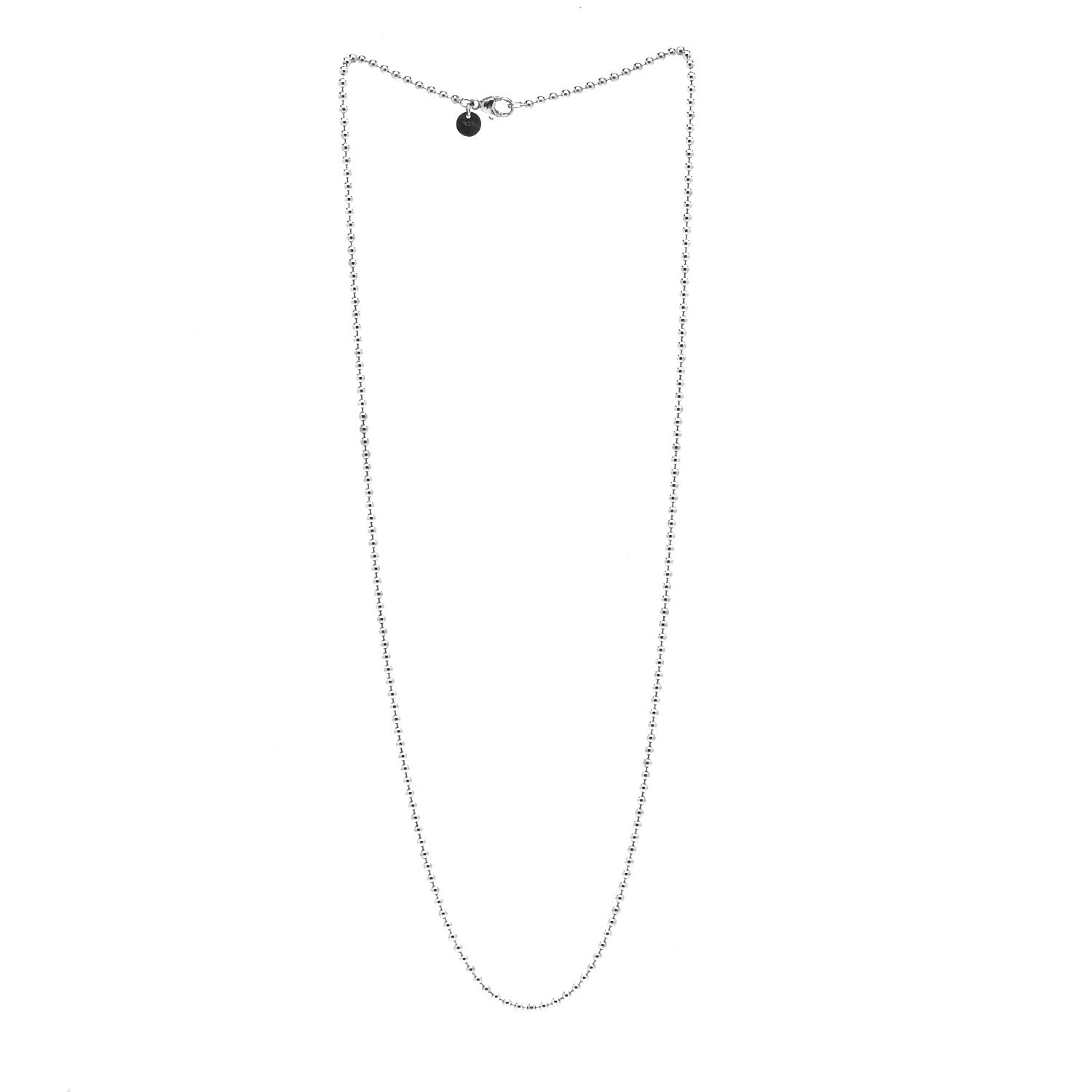Tiffany Sterling Silver 2.5mm Beads Necklace 24" 4 of 6