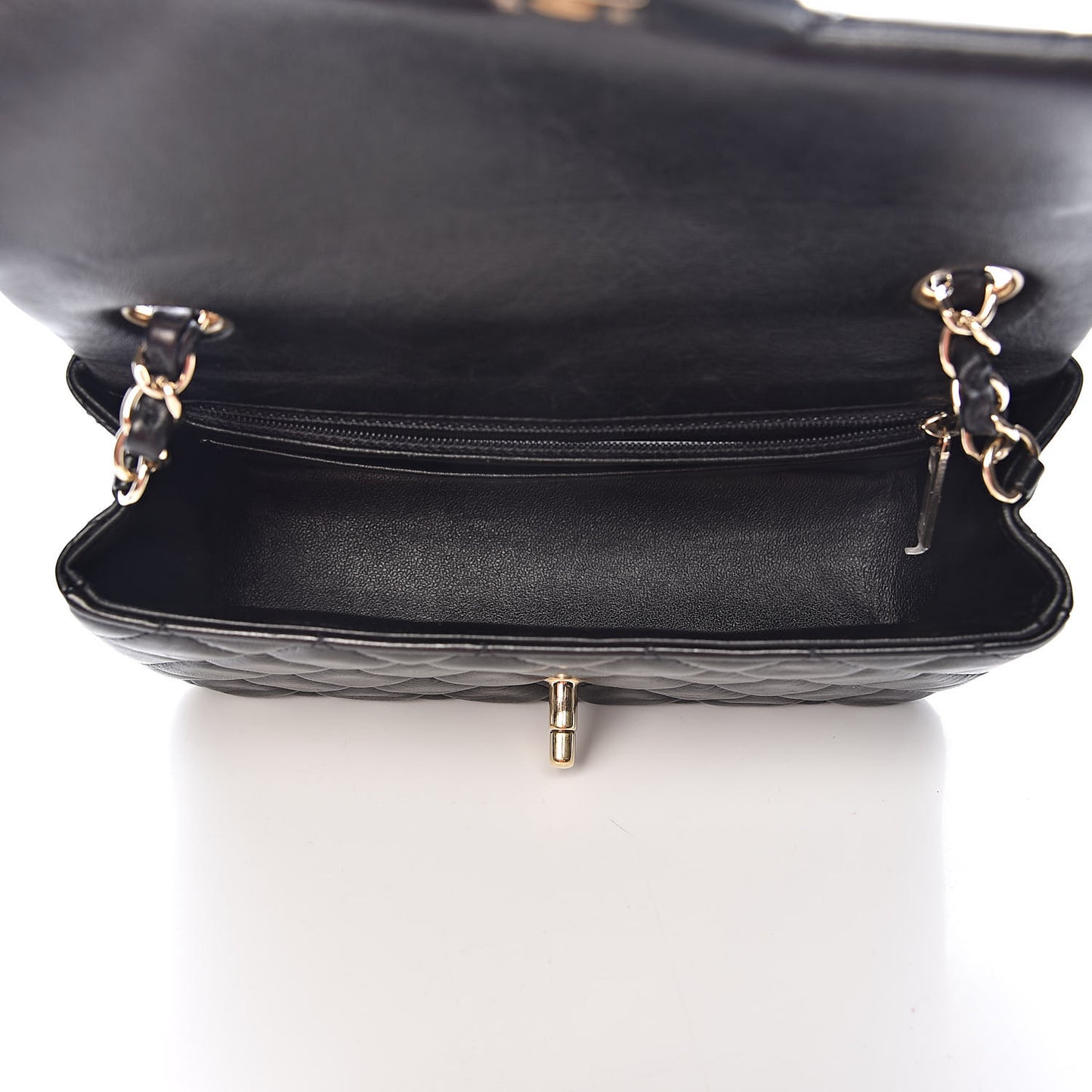 Lambskin Quilted Mini Rectangular Flap Black
