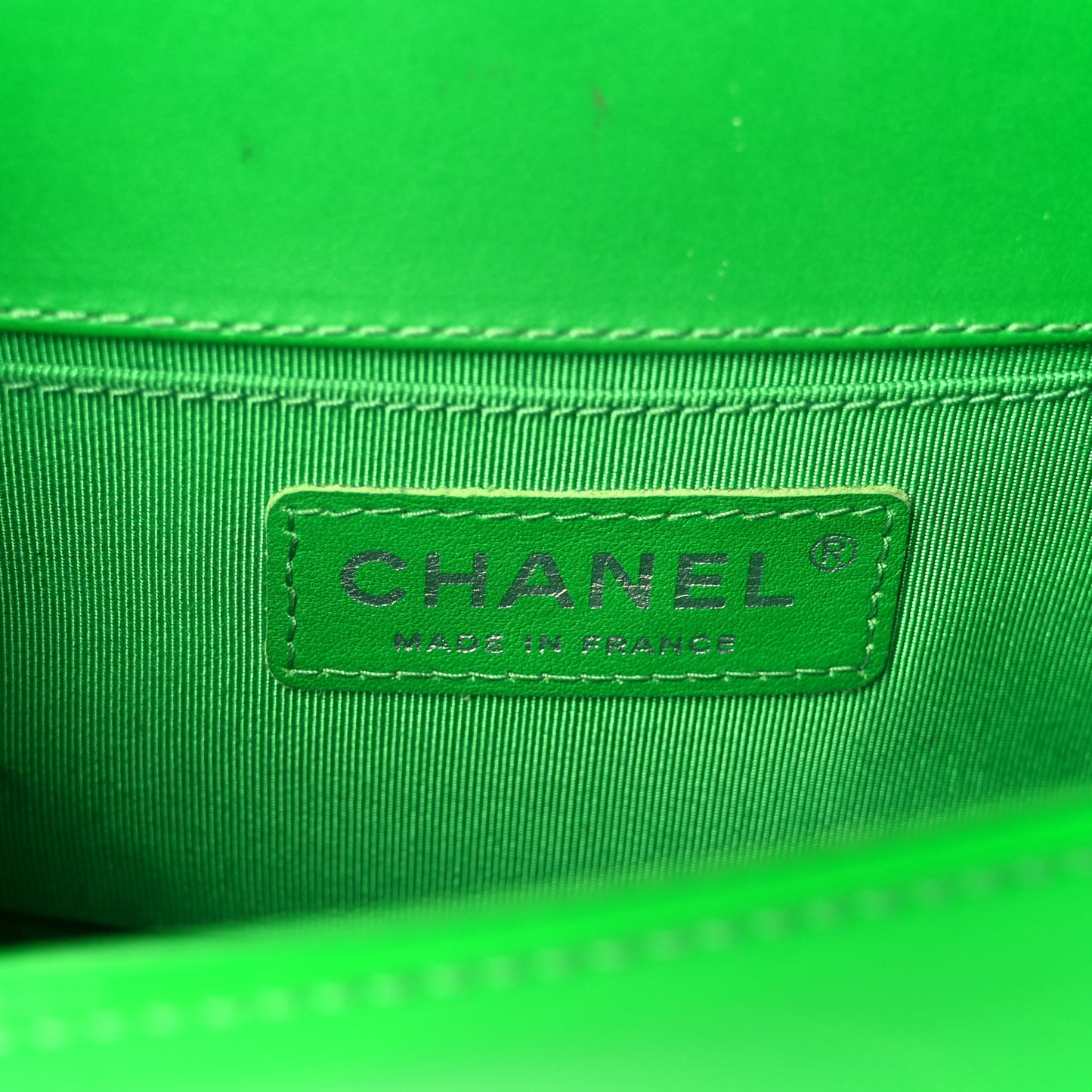 Patent Quilted Small Boy Flap Green