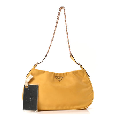 Prada Tessuto Nylon Light Chain Shoulder Bag Yellow 3 of 10
