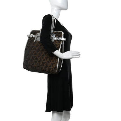 Fendi Zucca Shopper Tote Tobacco Argento 2 of 15
