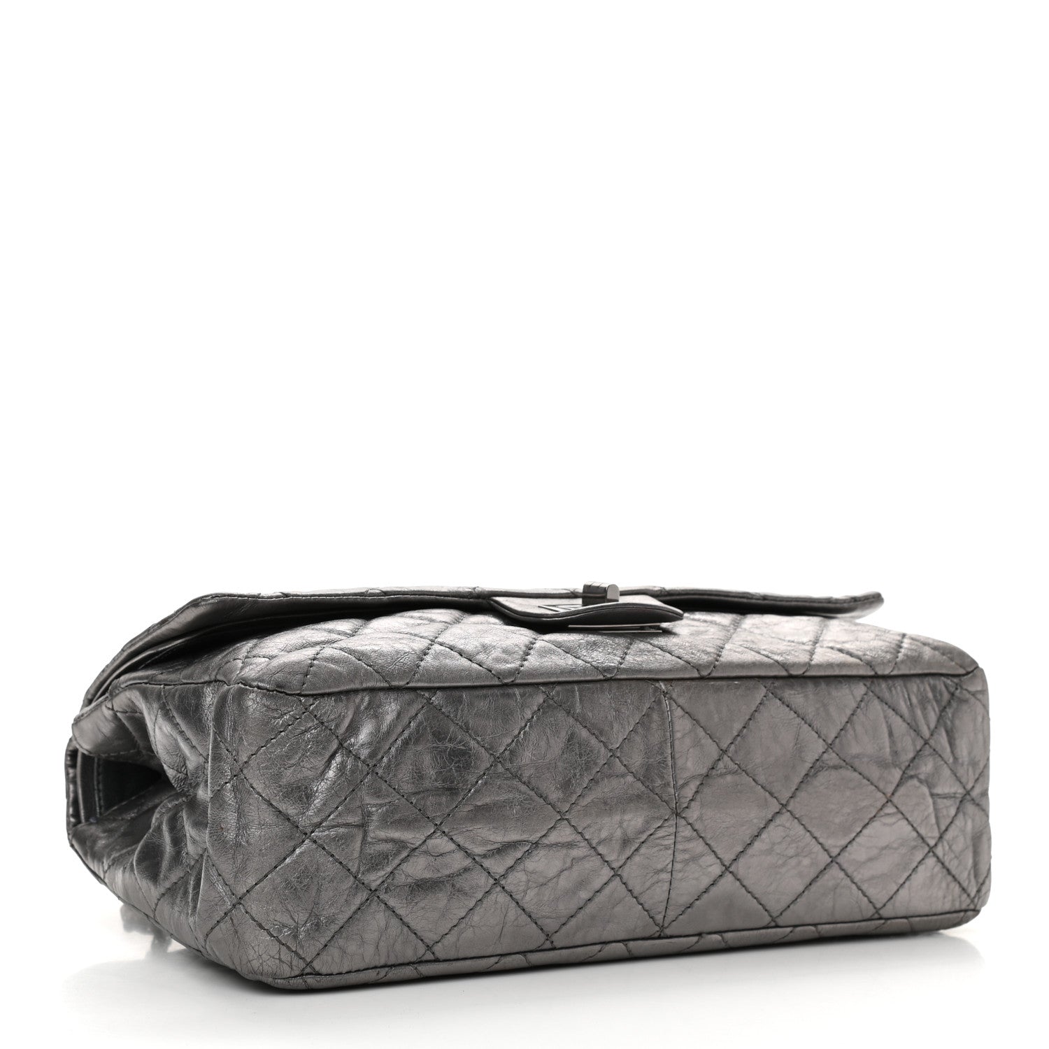 Chanel Metallic Aged Calfskin Quilted 2.55 Reissue 227 Flap Dark Silver 4 of 14
