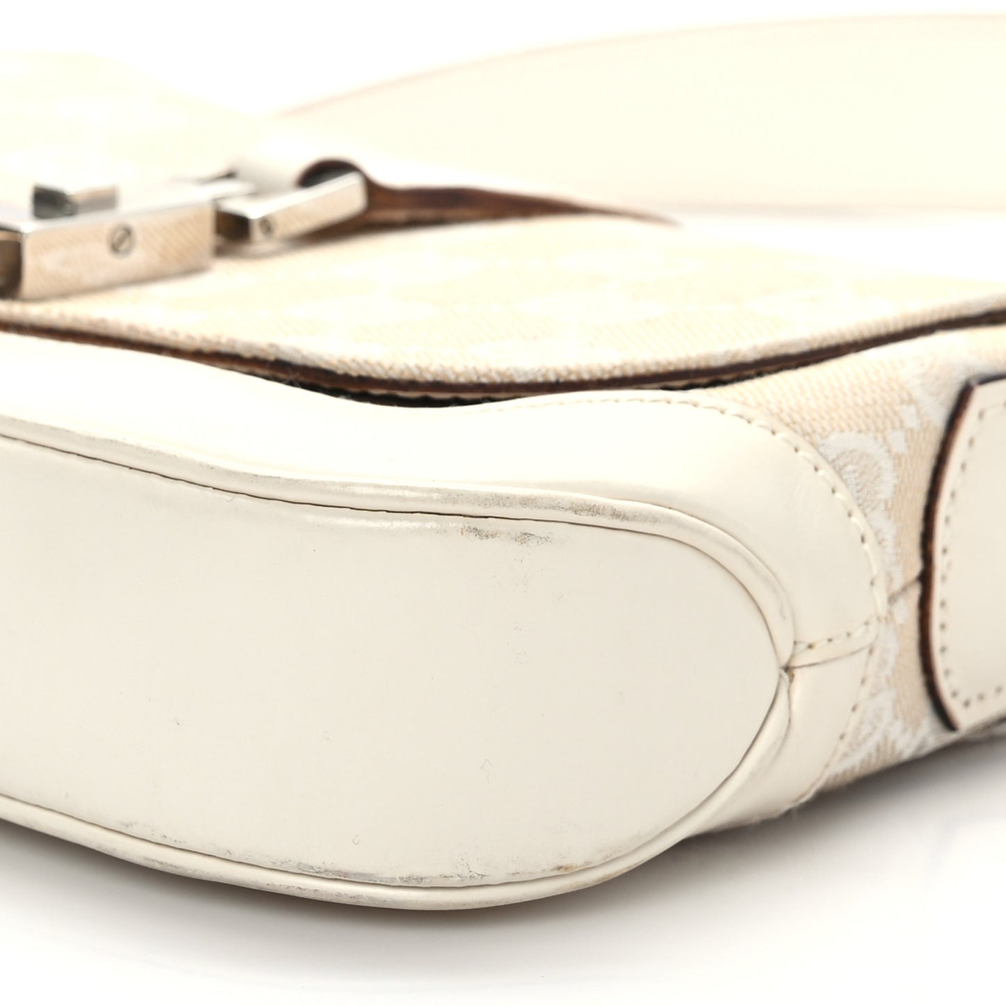 Monogram Small Jackie O Flap Hobo White