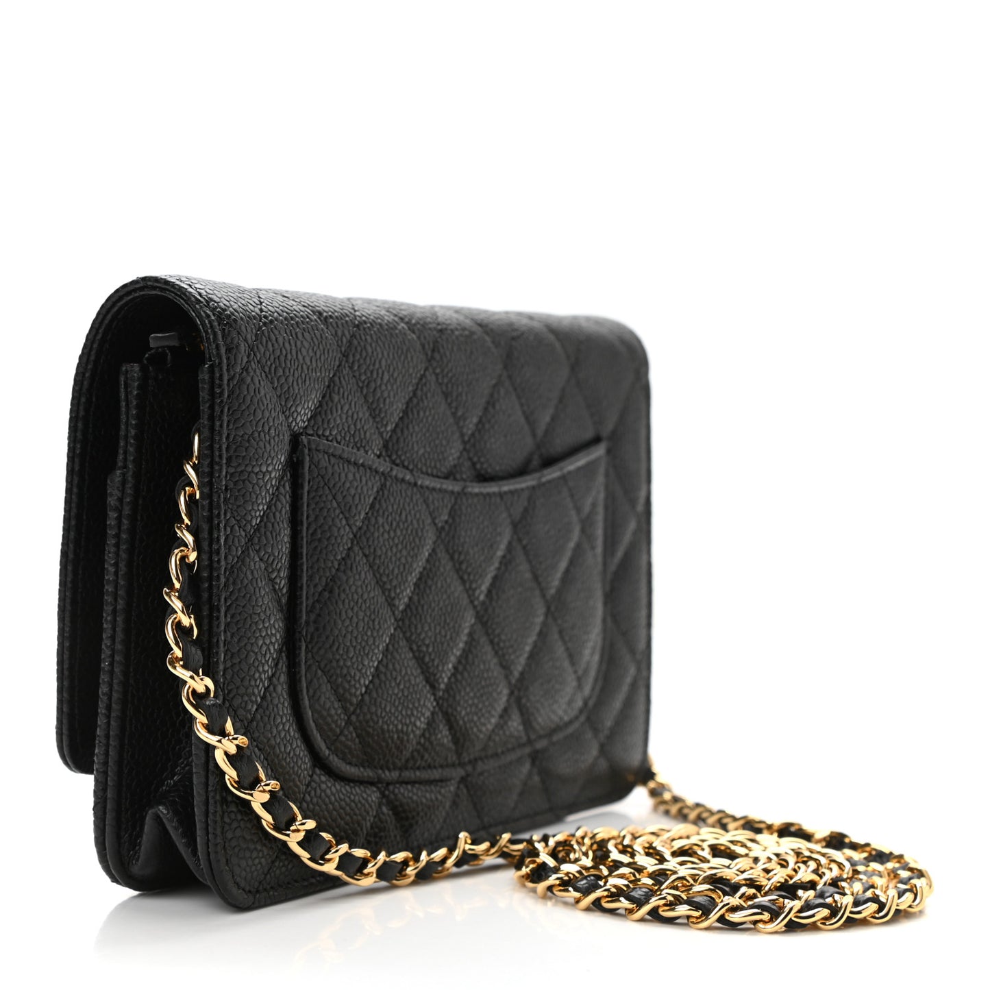 Caviar Quilted Wallet On Chain WOC Black