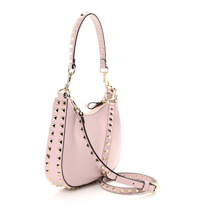 Valentino Garavani Grained Calfskin Rockstud Hobo Bag Water Lilac 3 of 10